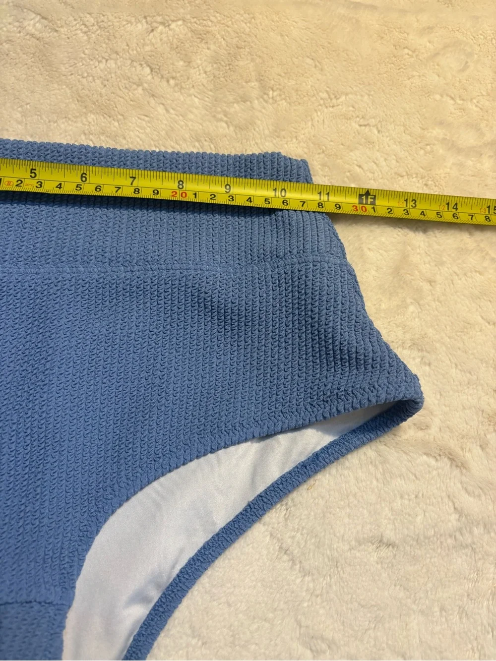 New PINK Victorias Secret Bikini Bottom Small Blue Crinkle Texture Cheeky Shorty